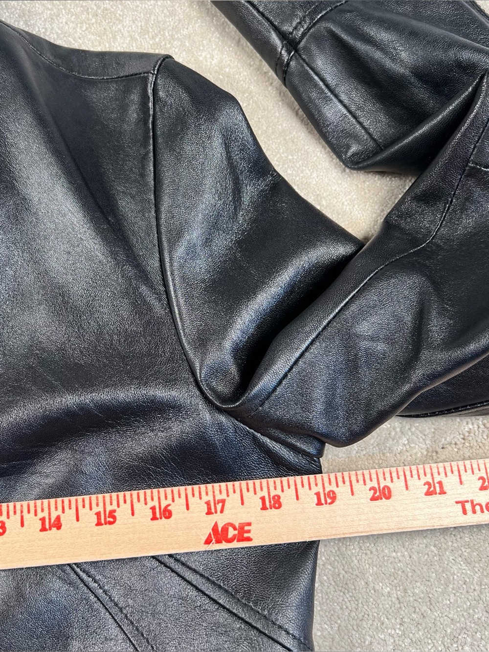 Wilsons Leather Jacket Peplum Black Button Front V Neck Feminine Women's Medium - Picture 6 of 8